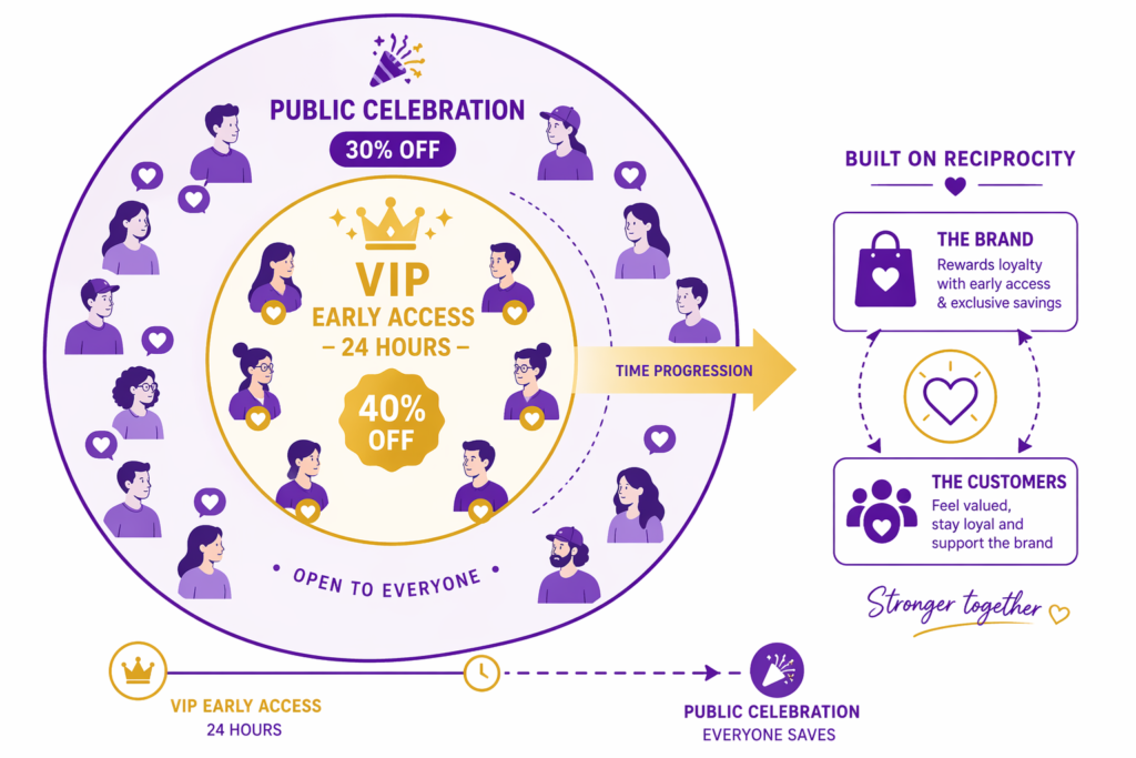 Anniversary VIP early access and public celebration promotion tiers