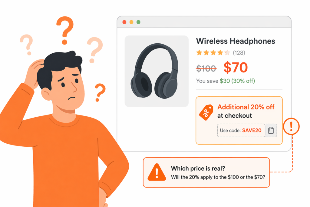 Customer confusion when mixing compare at price with discount codes