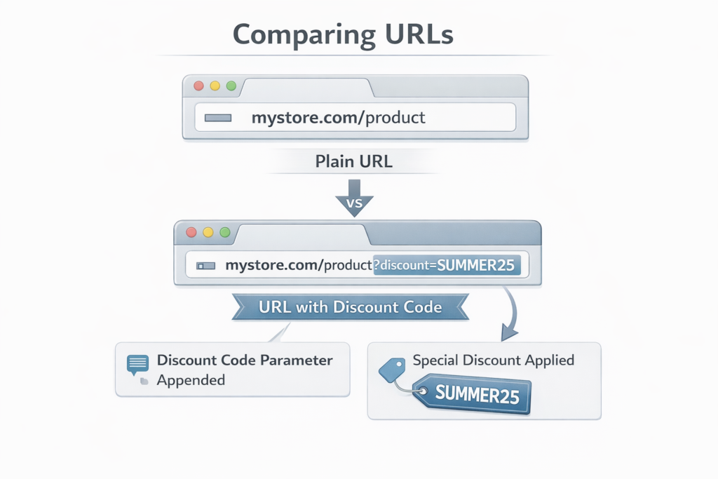 Shopify discount code not showing on product page example URL parameter SUMMER25